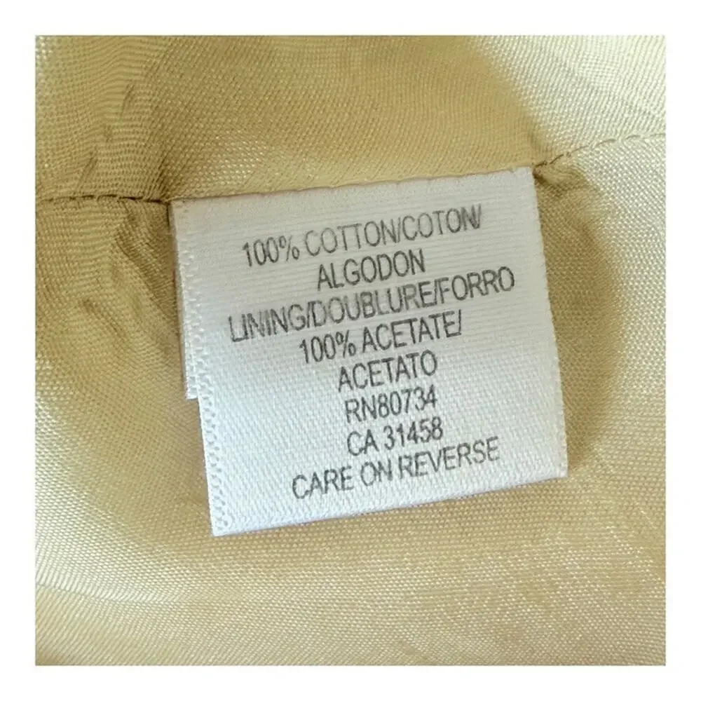 BCBGMAXAZRIA Floral Embroidered Flared A-Line Skirt Tan Neutral 100% Cotton L